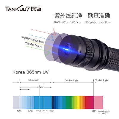 TANK007探客CI02 V2多波段勻光手電筒刑偵、檢查、找尋、勘察專用手電